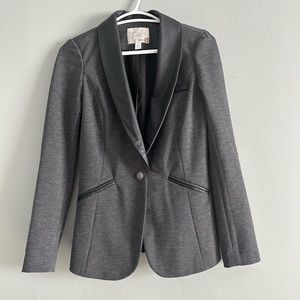Dynamite blazer dark grey with leather neckline size Small